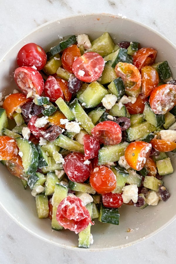 Healthy Greek Cucumber Tomato Salad - Full of wholesome