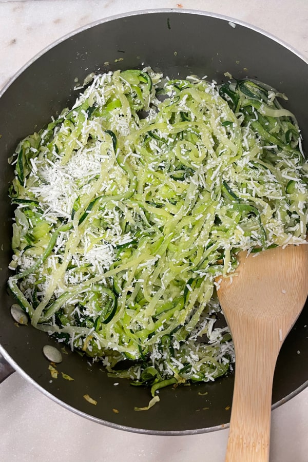 Zucchini Noodles with Mizithra Cheese and Browned Butter