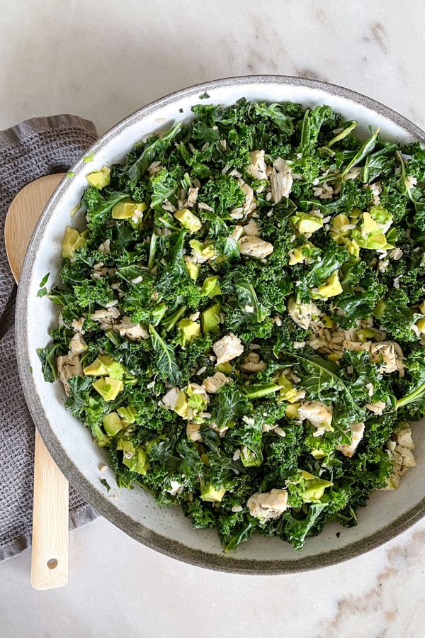 Kale Salad with Chicken, Avocado, and Brown Rice